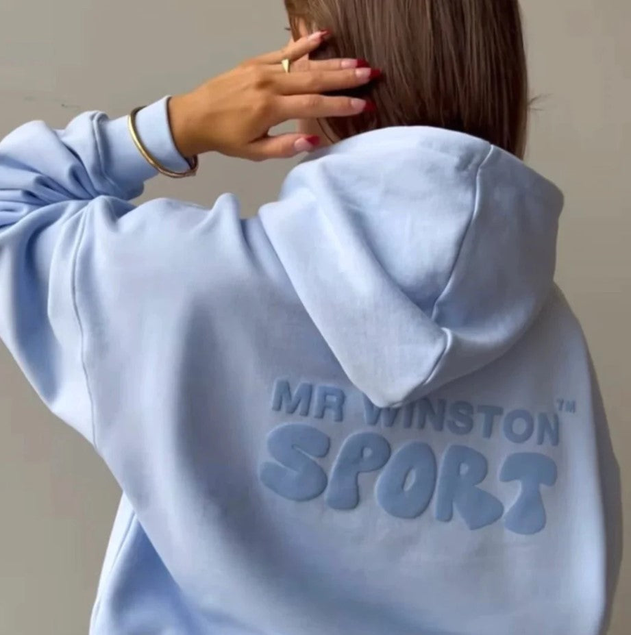 Mr Winston Powder Blue Puff Hood