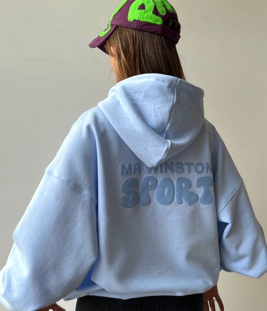 Mr Winston Powder Blue Puff Hood
